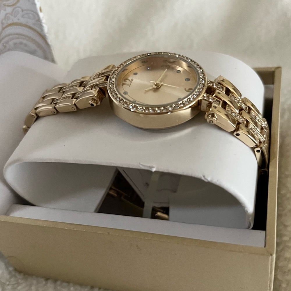 Gold Tone Rhinestone Watch - Picture 3 of 6